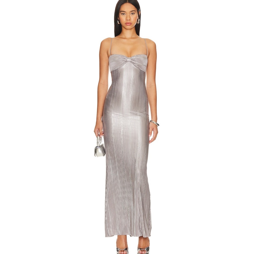Lovers and Friends Mya Gown in Silver Gray